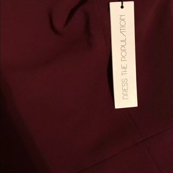 Dress the Population Bodycon Burgandy Dress SZ XL - Picture 3 of 6